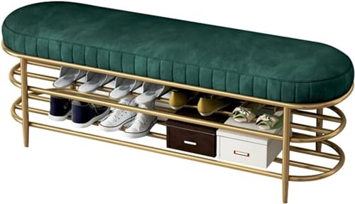 Meuble à langer d'entrée vert avec rangement chaussures de salon