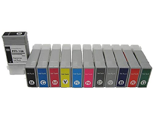 Vivid Colors Pfi-106 Compatible Ink Cartridge Replacement For Canon Pfi-105, Pfi-106 (130Ml, 12-Pack) For Ipf6300, Ipf6350, Ipf6400, Ipf6450 Printers #TOP27