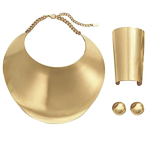 Gold Necklaces for Women Chunky Gold Silver Choker Necklace Statement Egyptian Jewelry for Women Men Gold Costume Jewelry Sets Accessories Gift