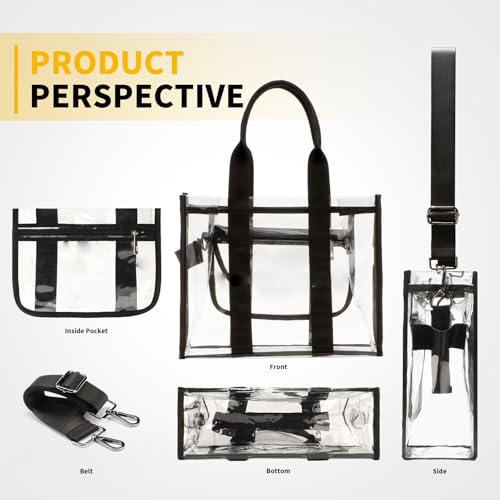 Clear Bag for Stadium Events Large Clear Tote Lunch Bag with Strap for Work, Concert, Sports, Beach3