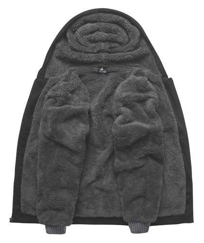 Image of SCODI Hoodies for Men Heavyweight Fleece Sweatshirt Zip Up Thick Jacket