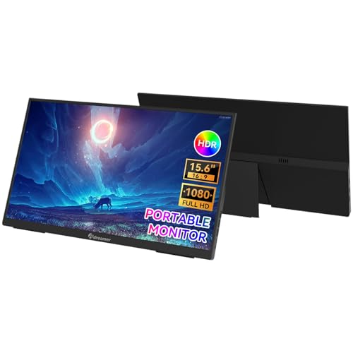 Image of ADREAMER 15.6 inch Portable Monitor FHD 1080P USB-C HDMI HDR IPS with Cover & Speaker, Second External Monitor for Laptop PC Mac Phone Tablet.