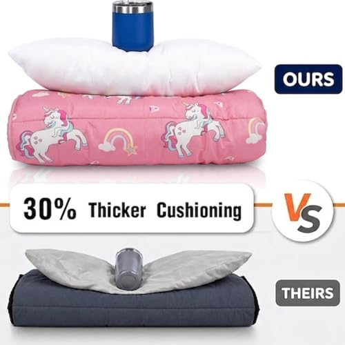 Image of Primlect Toddler Nap Mat with Pillow, Thickened Extra Large Sleeping Bag | 55''x35'' Sleeping Mat with Blanket, Washable, Roll up, Perfect for Daycare, Preschool, Kindergarten, Girls, Unicorn