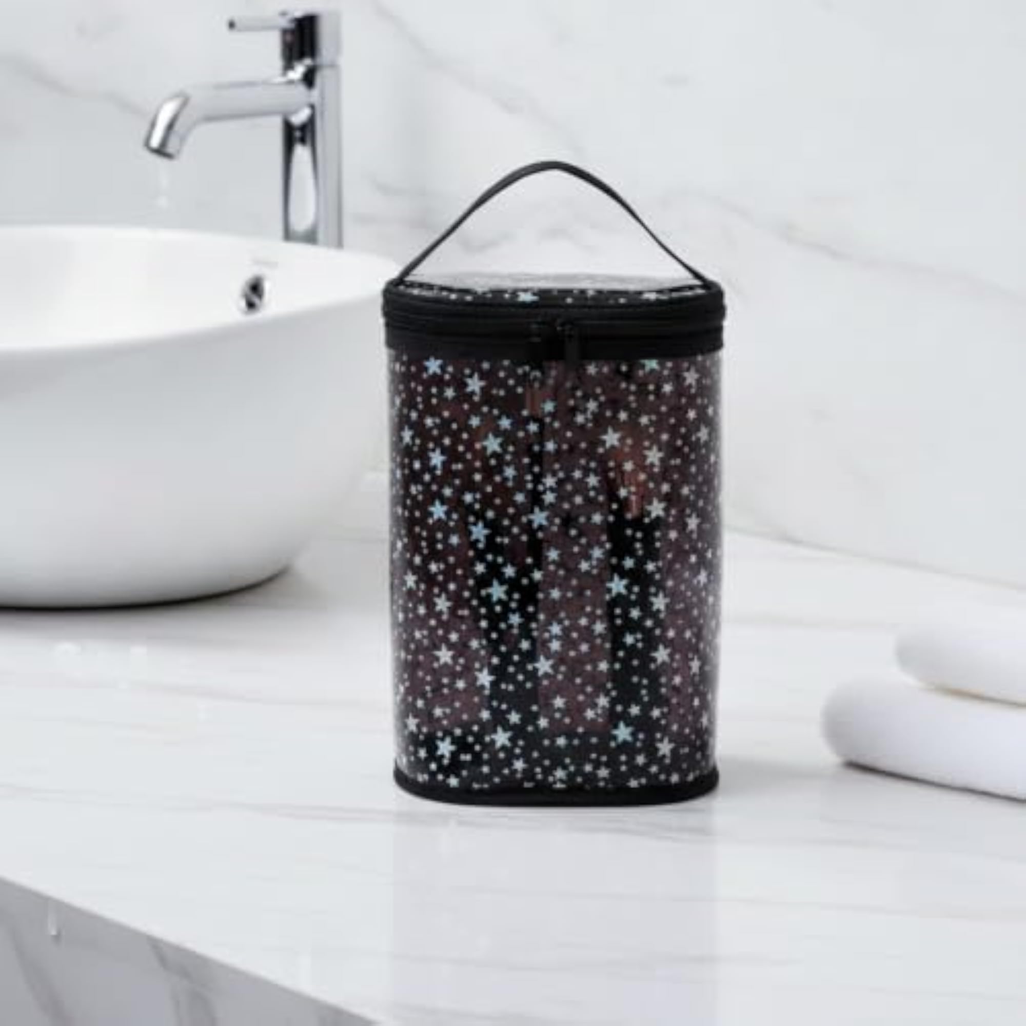 Waterproof Clear Makeup Bag with Handle, Lightweight Travel