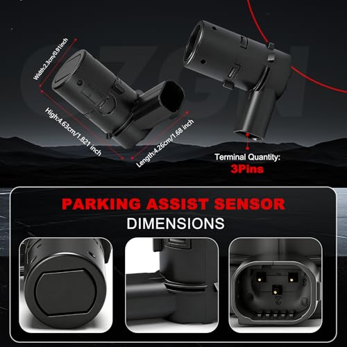 Image of Parking Assist Sensor Compatible with Ford F150 F250 F350 F450 F550 E-150 E-250 Escape Explorer,Lincoln Navigator,Mercury Mariner,3F2Z15K859BA,1 PCS Reverse Backup Bumper Rear Parking Sensors
