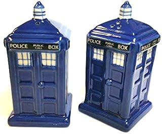 Salt and Pepper Police Box Tardis - (Met Police Box as Used in Dr Who) - Stoneware