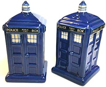 Salt and Pepper Police Box Tardis - (Met Police Box as Used in Dr Who) - Stoneware