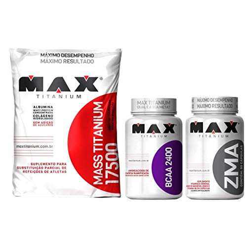 Combo kit Max Titanium Hipertrofia Hipercalorico 1,4kg Bcaa 2400 ZMA 90caps