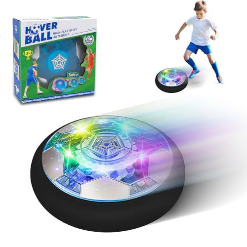 SKIKHN Air Power Fußball, Kinderspielzeug Hover Fussball, Wiederaufladbar Hover Soccer Ball mit LED Licht, Soccer Geschenke Jungen Mädchen, Indoor Outdoor Interaktive Sportspiele