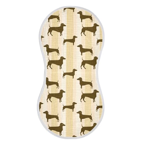 Cute Dogs Stripe Beige Baby Burp Cloths Burp Clothes Rags Muslin Burp Cloths Soft Burping Cloths for Babies Burp Cloth Bib Baby Washcloths for 22x11IN Newborn Baby Essentials,2 Pack2