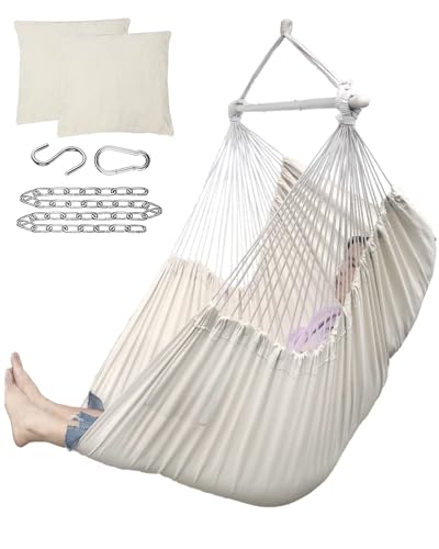 Image of ADVOKAIR Hammock Chair Large 70.9 inchx47.2 inch, 32% Bigger XXL Hanging Swing Chair with 500lbs Capacity, Heavy Duty Steel Spreader Bar, Extra Roomy Comfort for Adult Indoor Outdoor Bedroom Patio