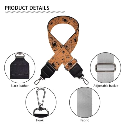Image of Coldinair Spider Web Wide Shoulder Strap for Women's Handbags, Guitar & Crossbody Bag Straps
