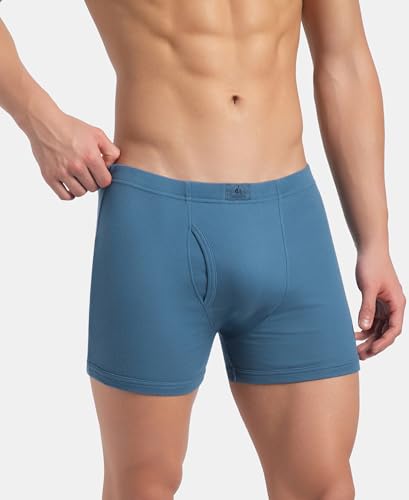 Image of Jockey 8008 Men Super Combed Cotton Rib Solid Boxer Brief with Ultrasoft and Durable Waistband Pack of 2