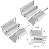 Moliuoly 2 Sets Verkabelter Garagentor-Kontaktschalter + Halterung, Magnetischer Schließkontakt Alarmmelder für Rolltore und Fenster, 50-70 mm Erfassungsbereich, 100 V, -10 °C bis 60 °C