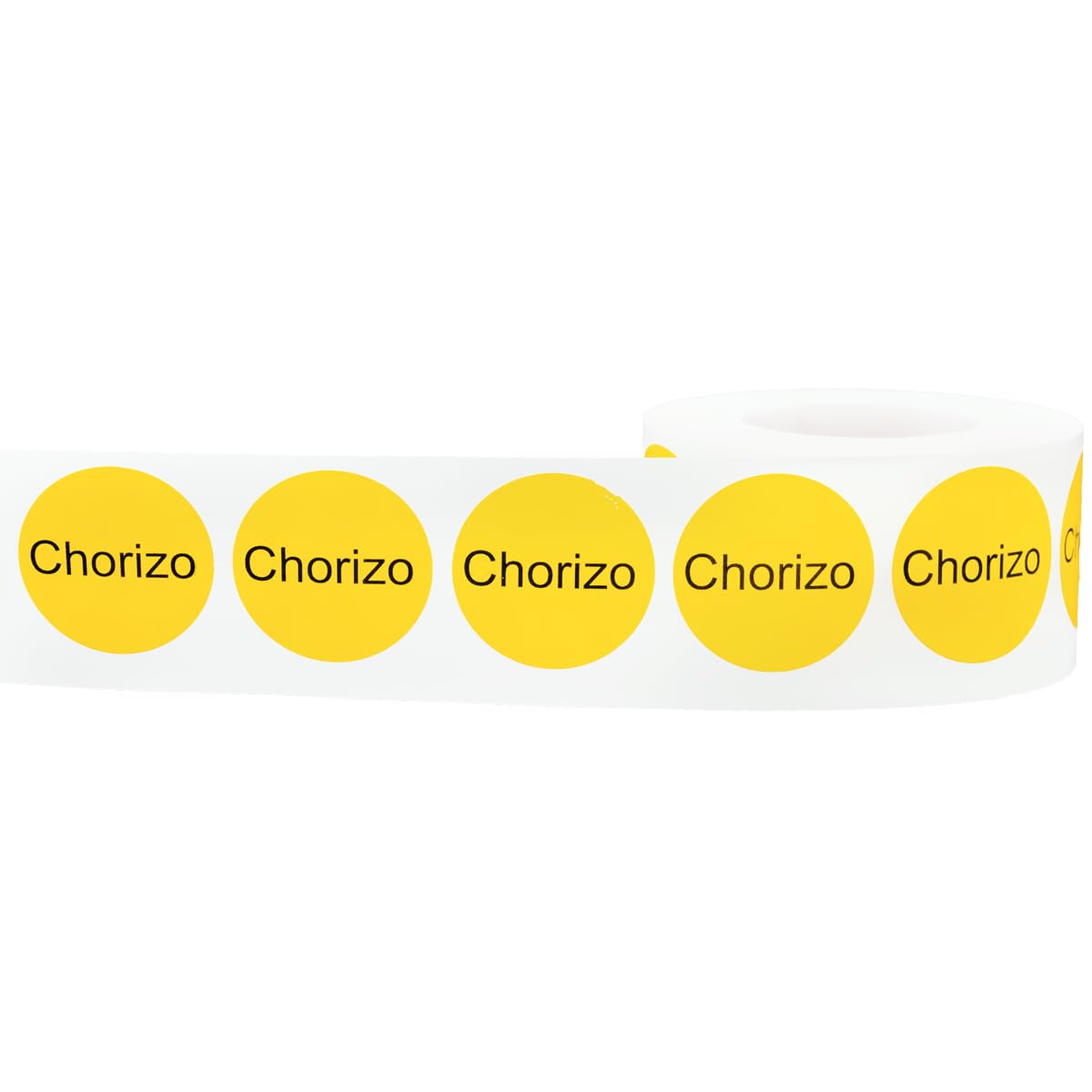 Lot de 500 autocollants ronds jaunes avec points noirs Chorizo - 1 pouce - Étiquettes rondes - 500 autocollants au total