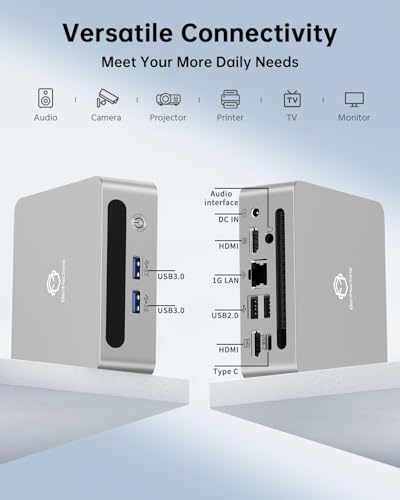 Image of Mini PC AMD Ryzen 5 4500U Mini Computers(Up to 4.0GHz) 6c /6t, 8GB DDR4, 256GB SSD & M.2 NVME 4K Dual HDMI,Gaming PC with Wifi6 /BT5.2,Gaming /Office /Design