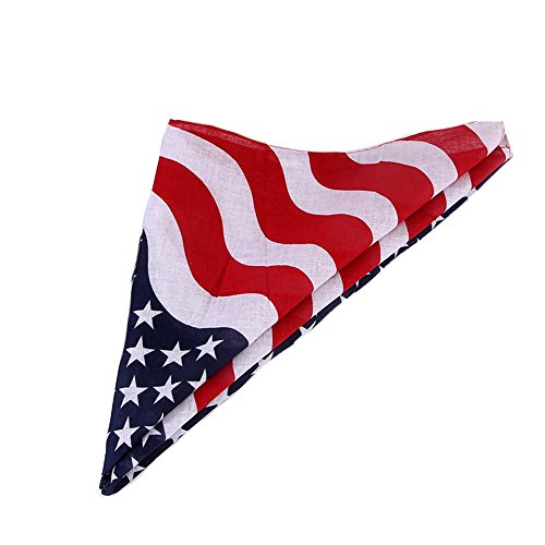Cotton 22" X 22" American Flag Bandana Headband Bandanas Pack Set #TOP3