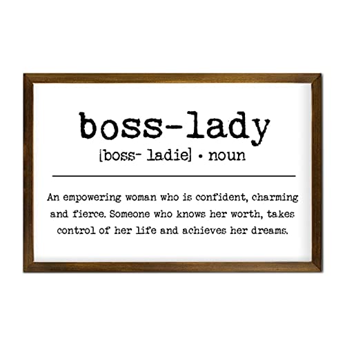 Panneau mural en bois Boss-Lady : le cadeau de pendaison de crémaillère
