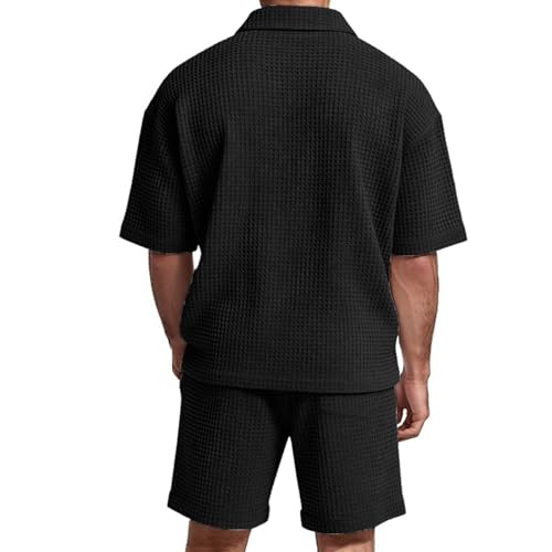 Ensemble homme short noir XXL ensemble d'été décontracté ample