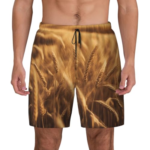 Short de bain respirant homme champ de blé maillot léger séchage rapide