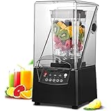 Photo Gallery frullatore elettrico commerciale da 2200 w, frullatore per frullati professionale insonorizzato da 2000 ml con schermo insonorizzato rimovibile e pannello intelligente per tritare frappè di ghiaccio e Photo Gallery frullatore elettrico commerciale da 2200 w, frullatore per frullati professionale insonorizzato da 2000 ml con schermo insonorizzato rimovibile e pannello intelligente per tritare frappè di ghiaccio e