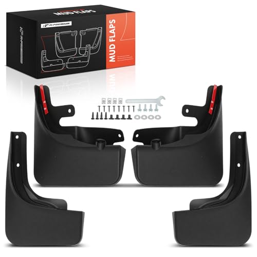Image of A-Premium Mud Flaps Compatible with Rivian | for R1T 2022 2023 2024, No Drilling Required Mud Guards with Hardware Kits, Set of 4 Front and Rear(Not for Rivian R1S)