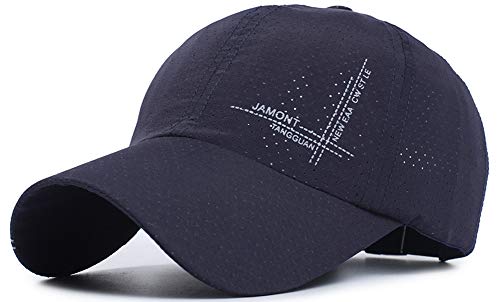 ハンエイスアイス メッシュ キャップ スポーツ 帽子 UVカット 速乾 軽薄 通気性 おしゃれ 野球 アウトドア 日よけ 男女兼用 多色選択 H686 つば長さ7.5cm (ネイビー)