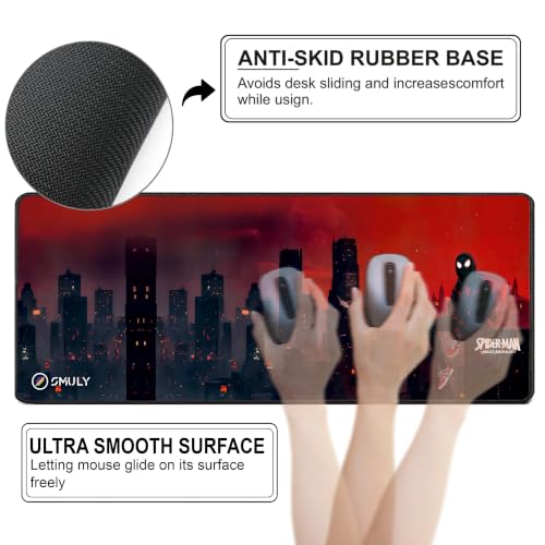 Image of Animated Hero Inspired Mouse Pad 12x32 Inch 3mm Extended Gaming Desk Mat with Anti-Slip Rubber Base Mousepad for Smooth Surface Desk pad for PC & Laptop Use Waterproof & Stiched (Multicolour)