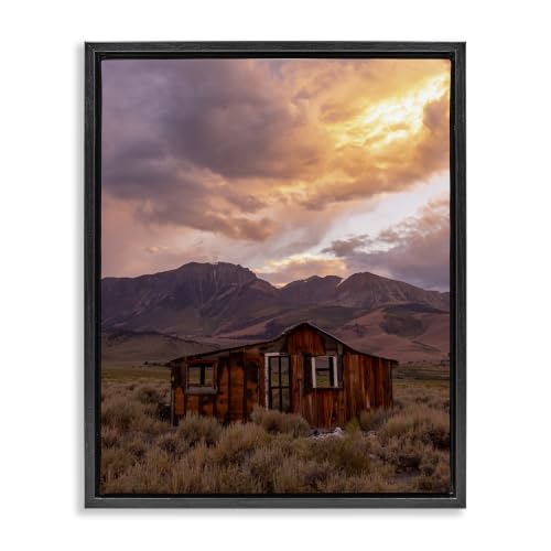 Rural Sunset Countryside Hut, 16 x 20 Inch Canvas in Floater Frame