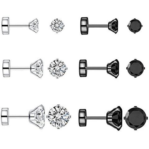 Stainless Steel Cubic Zirconia Stud Earrings Set Cover