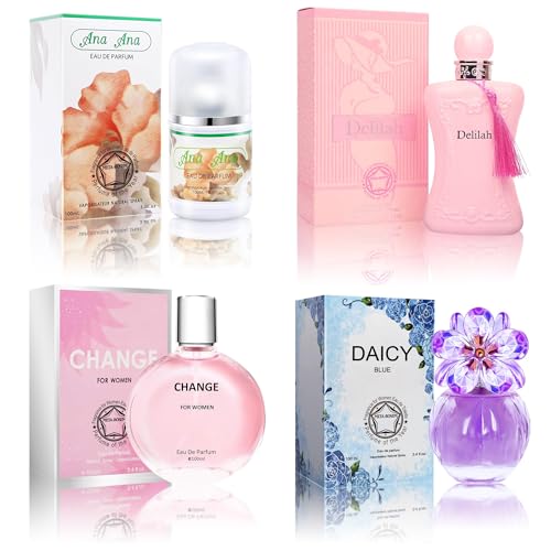 META-BOSEM Perfume for Women Set (100ml x 4PCS Variety Pack), DaicyB, Delilah, ChangeW, AnaAna, Long Lasting Perfume for Women All Day Use