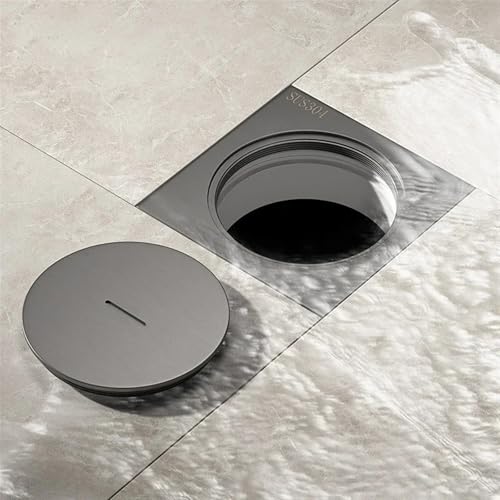 Drain de sol gris pistolet en acier inoxydable 304 pour douche moderne