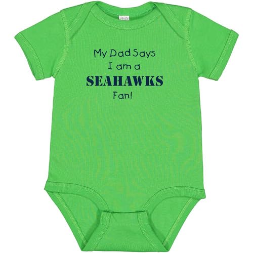 Image of My Dad Says I am a Seahawks Fan Baby Bodysuit Outfit