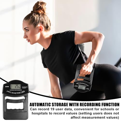WIYETY Digitaler Handkraftmessgerät Hand Dynamometer: Elektronische Griffkraft Messgerät 396lb/180Kg, LED Display Grip Strength Trainer mit USB-Ladekabel, Intelligent und Einfühlsam