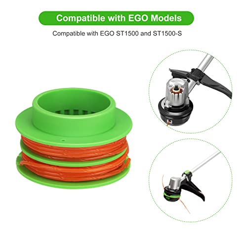 Image of THTEN AS1300 Trimmer Spool Compatible with EGO Power+15 inch ST1502SA,ST1502XY,ST1500XY,ST1504SF,ST1500SF,ST1500F,ST1500-S,ST1500 String Trimmer 0.095 inch Weed Eater Auto-Feed Twist Dual Line 3 Pack
