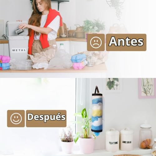 Miniatura 3 de Soporte Para Bolsas De Plástico, Soporte Para Bolsas De Basura Colgantes, Para Bolsas De Basura Colgantes, Bolsa De Almacenamiento Colgante De Malla Con Gancho Para El Hogar Y La Cocina, 2 Piezas