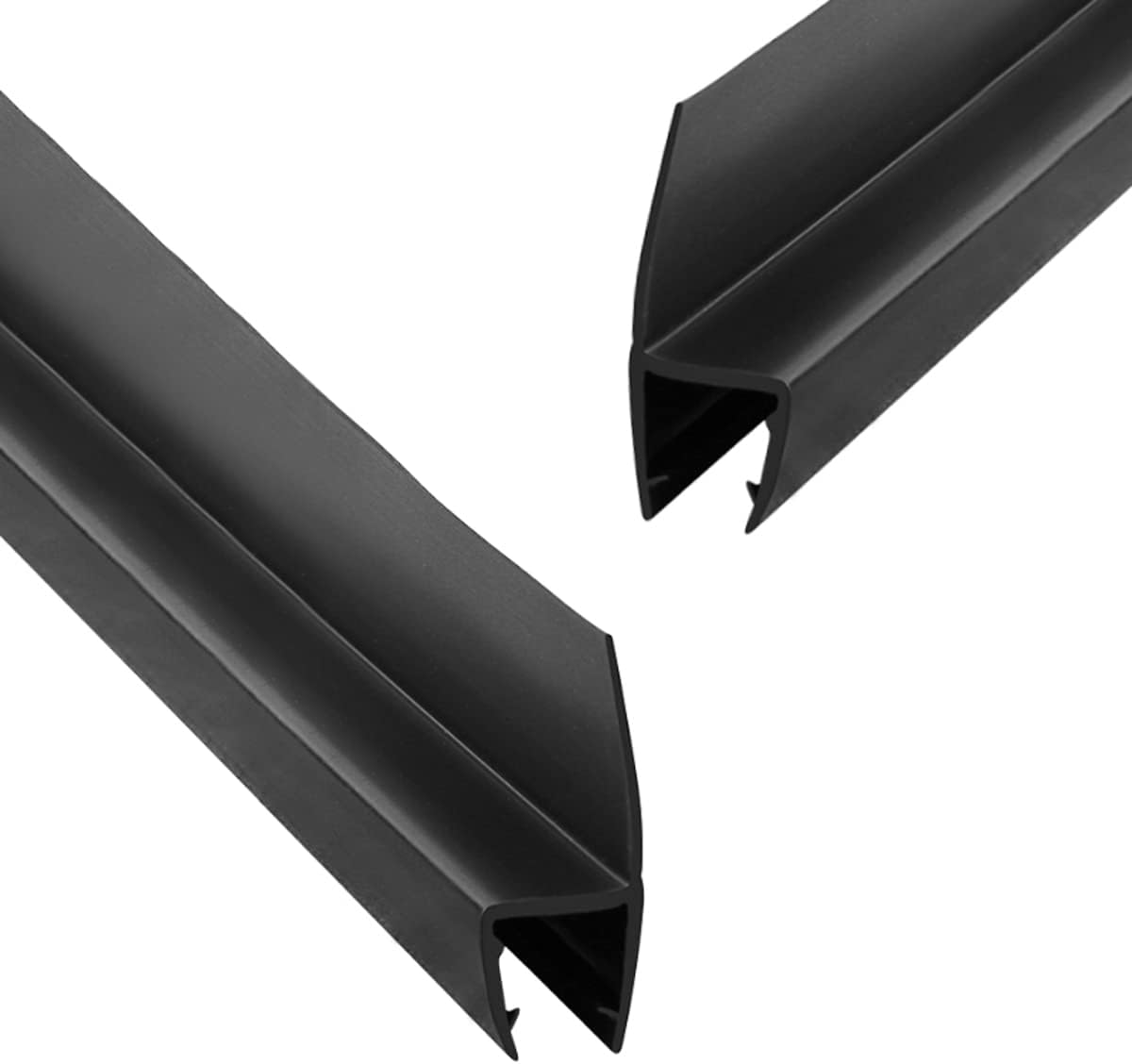 Queenbox 2pcs 19.6in Glass Door Side Seal Strip for 3/8in Glass, H Shape Shower Door Sweep Stop Leaks Create a Water Barrier, Black