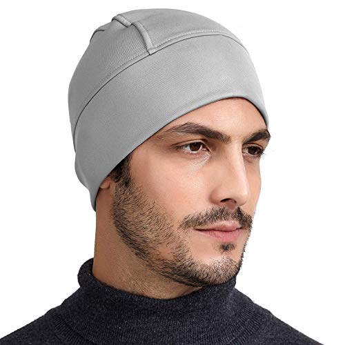 SHINYMOD Helmet Liner,Skull Cap Running Beanie Sweat Wicking Winter Thermal Outdoor Cycling hat Warm Hard Hat Liner for Men and Women-Gray