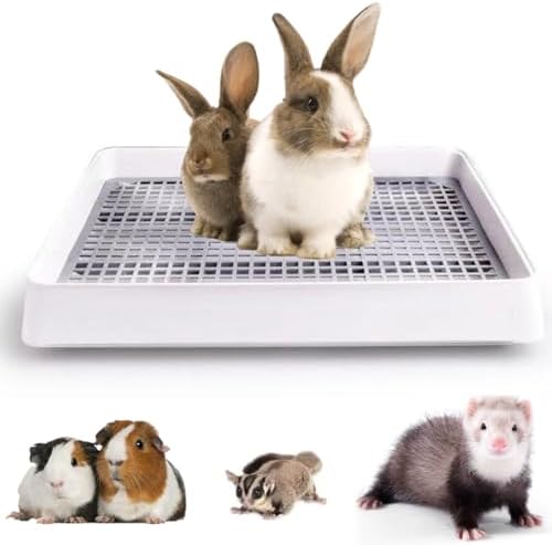 Corner Rabbit Litter Tray 57 x 46 cm Large Size Rabbit Cage Sand Box Removable Cage Sand Tray for Rabbits Indian Rabbit Ferret Small Animals