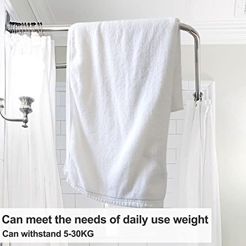 Misounda Shower Curtain Rod,Stainless Steel Multi-Function Stretchable Shower Rod, Drilling Install, For Bathroom, Bathtub, Cloakroom, Dressing Room,Etc. (L Shape, 27.6-39 X 35.5-47 Inch) #TOP1