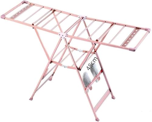 Laundry Rack Foldable Clothes Drying Rack 151Cm - Large Capacity Alloy Washing Airer Clothesline - Space Saving Bar Style Design