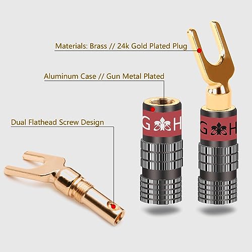 Conectores banana de ángulo recto para solucionar roturas en el cable de altavoz 3