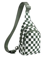 Checkered Sling Bag - Bean Green