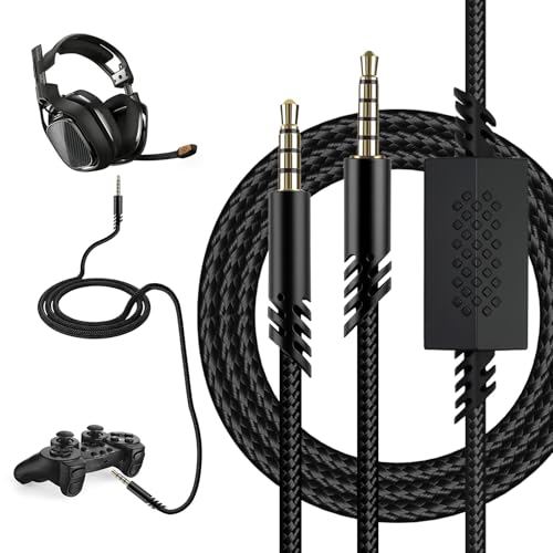 Detachable Gaming Headset Cable Replacement, 3.5mm(1/8") Nylon Braided with Inline Mute Switch Volume Headset Cable Compatible with Astro (Type 4)