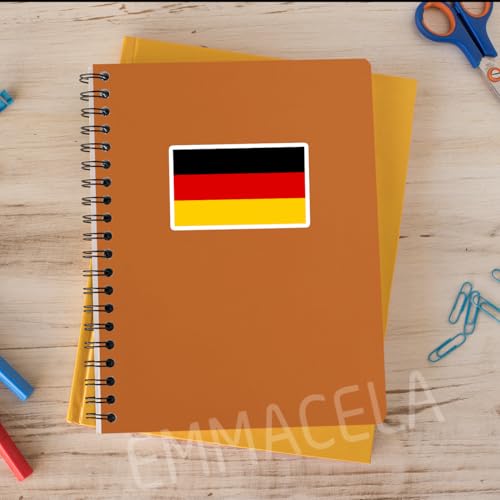 Image of (3PCS) Germany Flag stickers, Countries Flag Stickers - Waterproof Vinyl Decals For Laptops, Tumblers, Water Bottles, Books, Scrapbooks, Size 3 x 1.8