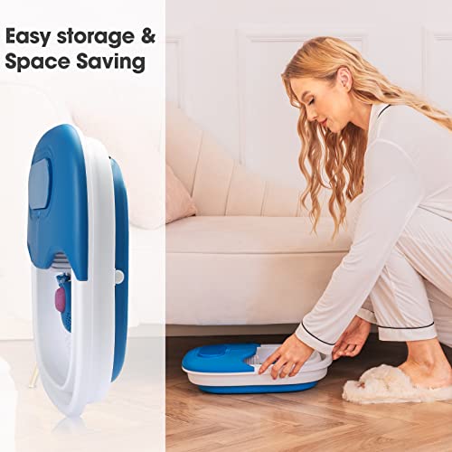 Spa4Pieds Collapsible Foot Spa Massager With Bubble Jets Foot Bath With Remote Control 3 Temperature And 2 Timer Settings 16 Massage Rollers Pumice Stone For Pedicure, Easy Storage And Space Saving #TOP2