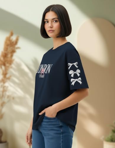 Image of HELLCAT Multicolor Printed Oversized T-Shirt for Women |Pack of 2 T-Shirt