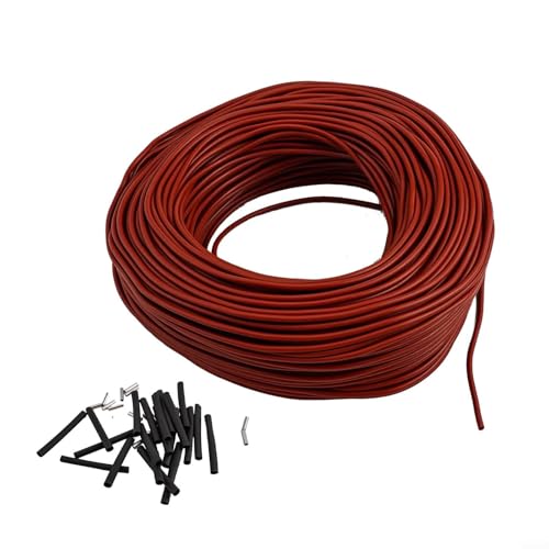 Fil de chauffage au sol en fibre de carbone 12 K 33 ohm/m pour systèmes de chauffage au sol 25 W/m 3000 V résistant à haute tension en silicone isolé (100 m)