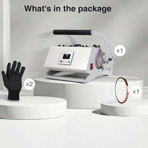Prensa térmica automática sin Costuras para Tazas, Vasos y Vasos de Acero Inoxidable para sublimación, con Temperatura y Temporizador para Impresiones