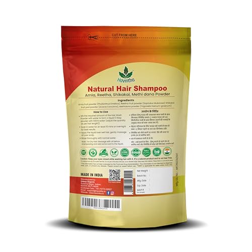 Havintha Natural Hair Shampoo With Herbal Amla Reetha Shikakai And Methi Dana Powder For Men & Women, Totally Organic | Paraben And Sulphate Free Shampoo - 227gm (Pack of 1) - Image 4